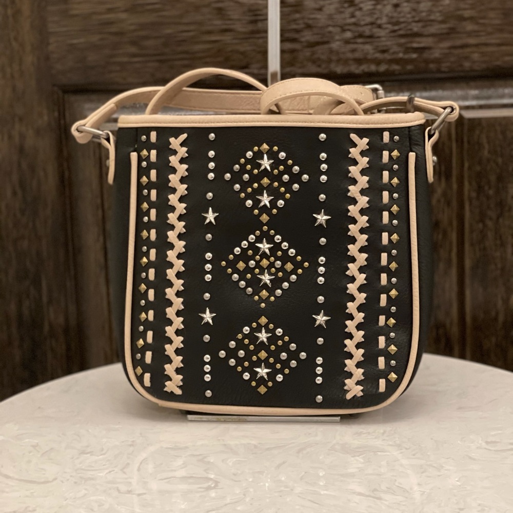 Montana West Black and Tan Crossbody Bag